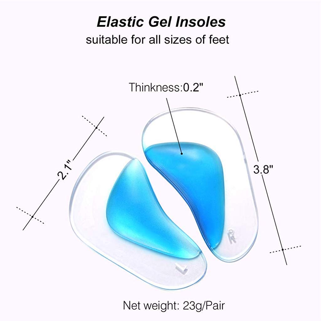 PALAY  2 Pairs Arch Support Insoles Fits for Flat Feet & Plantar Fasciitis Orthotic Arch Pads for Women and Men, Gel High Cushion Insert, One Size Fits All PALAY  2 Pairs Arch Support Insoles Fits for Flat Feet & Plantar Fasciitis Orthotic Arch Pads for Women and Men, Gel High Cushion Insert, One Size Fits All